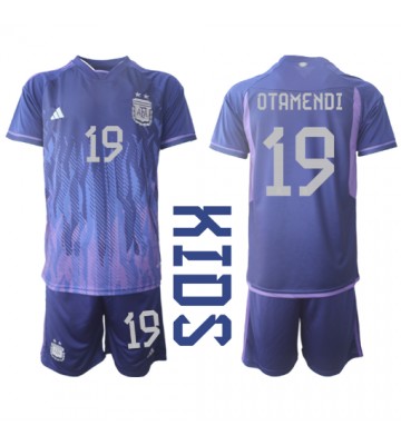 Argentina Nicolas Otamendi #19 Replica Away Stadium Kit for Kids World Cup 2022 Short Sleeve (+ pants)